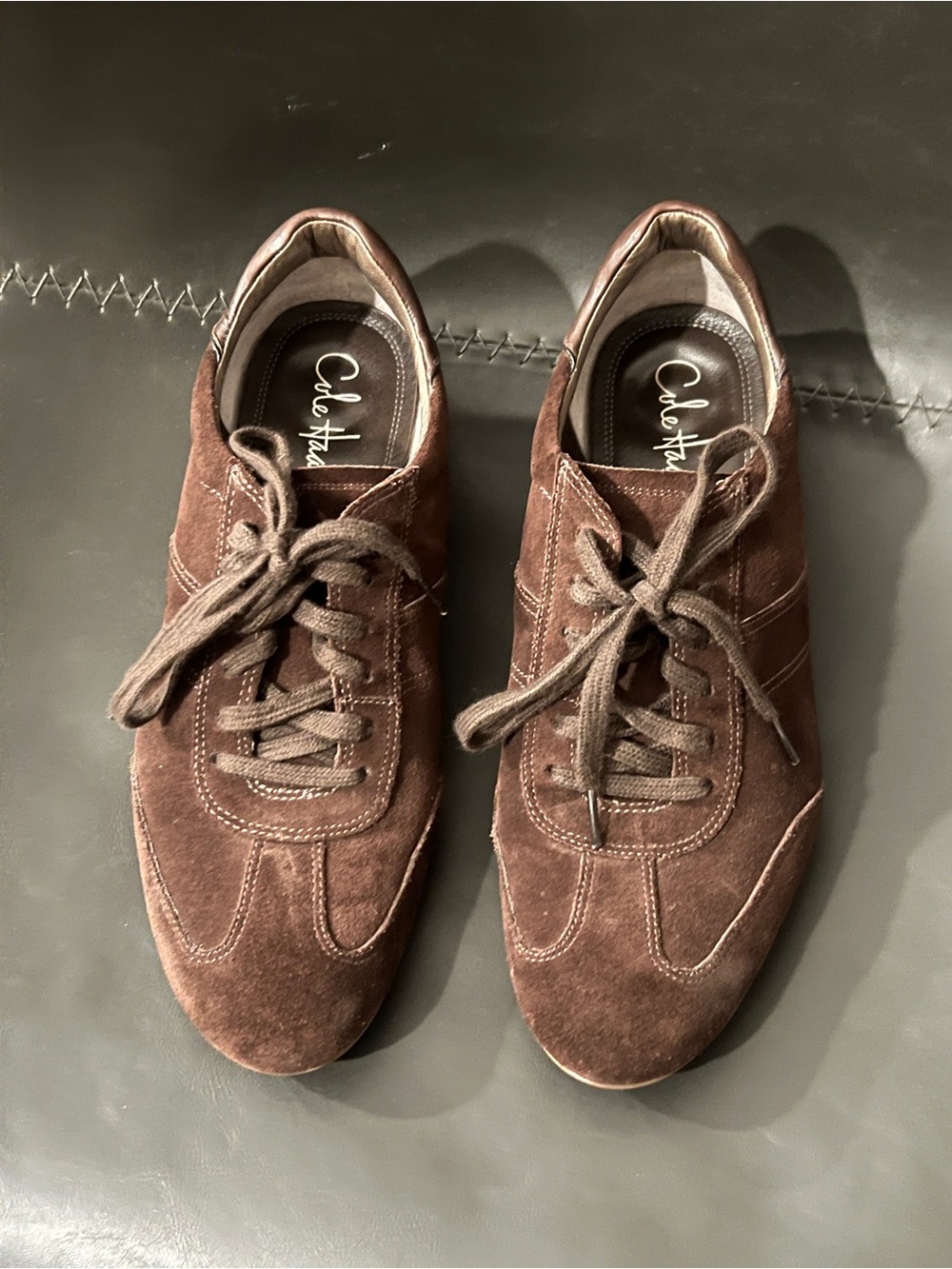 Cole Haan Suede Lace-Up Sneakers in Brown